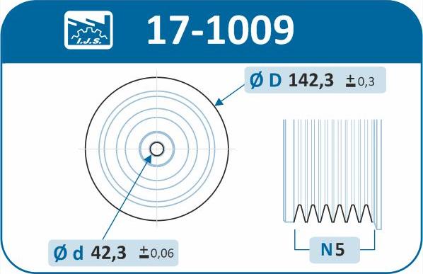 IJS GROUP 17-1009 - Ремінний шків, колінчастий вал autozip.com.ua