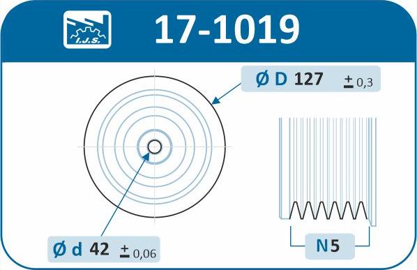 IJS GROUP 17-1019 - Ремінний шків, колінчастий вал autozip.com.ua