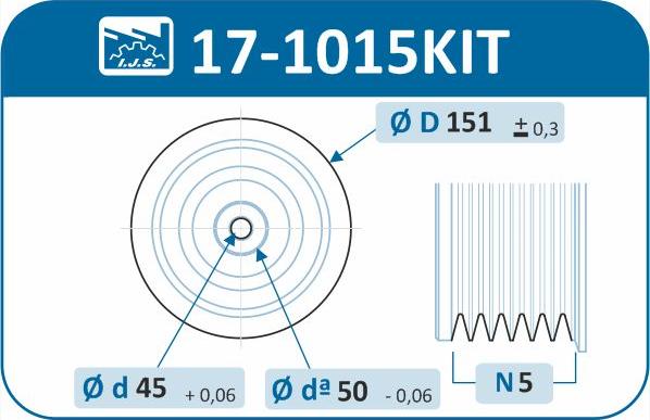 IJS GROUP 17-1015KIT - Ремінний шків, колінчастий вал autozip.com.ua