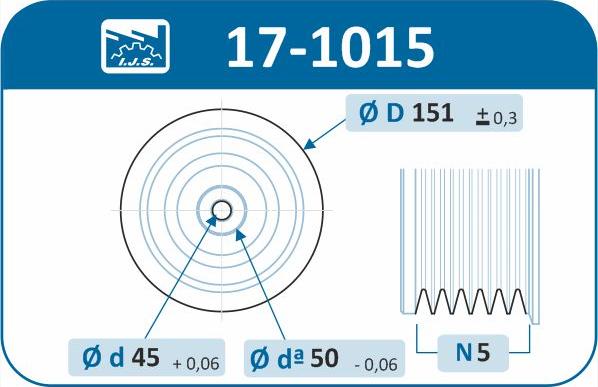 IJS GROUP 17-1015 - Ремінний шків, колінчастий вал autozip.com.ua