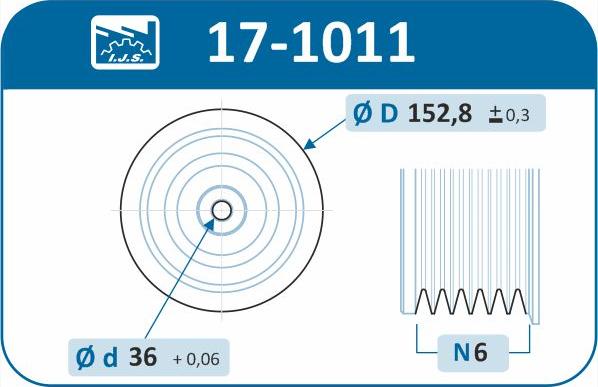 IJS GROUP 17-1011 - Ремінний шків, колінчастий вал autozip.com.ua