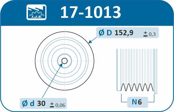IJS GROUP 17-1013 - Ремінний шків, колінчастий вал autozip.com.ua