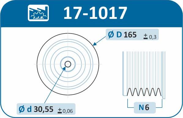 IJS GROUP 171017 - Ремінний шків, колінчастий вал autozip.com.ua