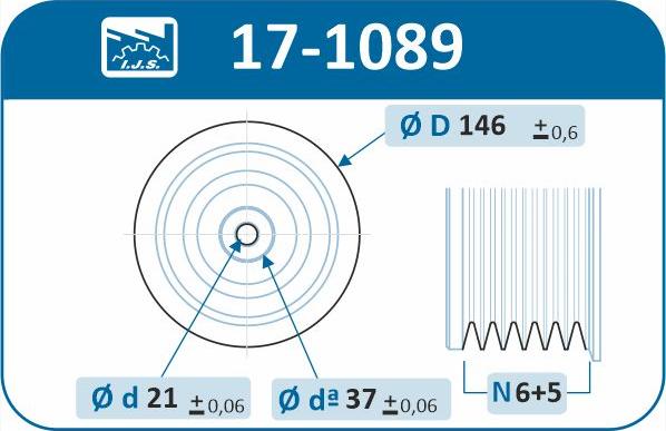 IJS GROUP 17-1089 - Ремінний шків, колінчастий вал autozip.com.ua