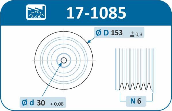 IJS GROUP 17-1085 - Ремінний шків, колінчастий вал autozip.com.ua