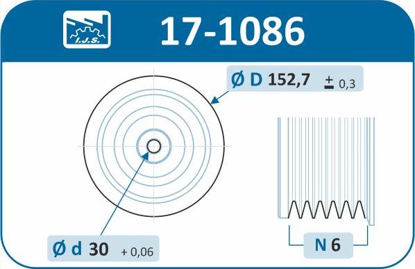 IJS GROUP 17-1086 - Ремінний шків, колінчастий вал autozip.com.ua