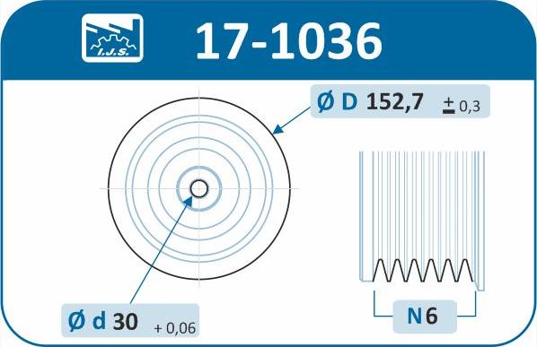 IJS GROUP 17-1036 - Ремінний шків, колінчастий вал autozip.com.ua