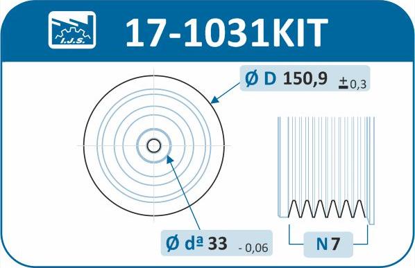 IJS GROUP 17-1031KIT - Ремінний шків, колінчастий вал autozip.com.ua