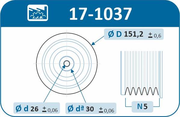 IJS GROUP 17-1037 - Ремінний шків, колінчастий вал autozip.com.ua