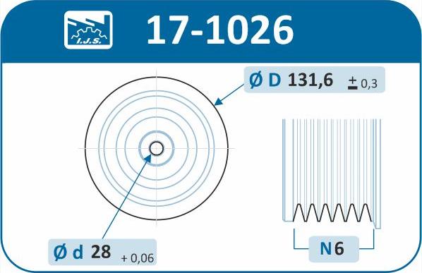 IJS GROUP 17-1026 - Ремінний шків, колінчастий вал autozip.com.ua