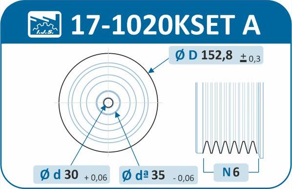 IJS GROUP 17-1020KSET.A - Ремінний шків, колінчастий вал autozip.com.ua