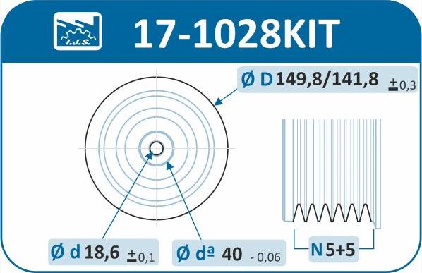 IJS GROUP 17-1028KIT - Ремінний шків, колінчастий вал autozip.com.ua