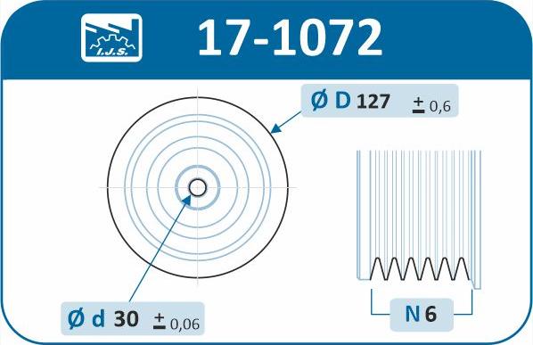 IJS GROUP 17-1072 - Ремінний шків, колінчастий вал autozip.com.ua