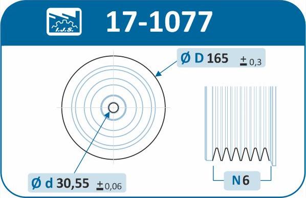 IJS GROUP 17-1077 - Ремінний шків, колінчастий вал autozip.com.ua