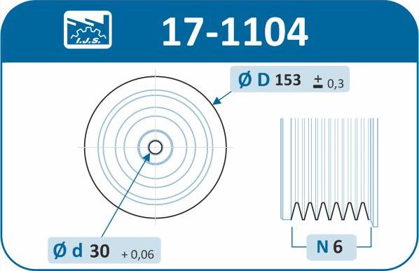 IJS GROUP 17-1104 - Ремінний шків, колінчастий вал autozip.com.ua