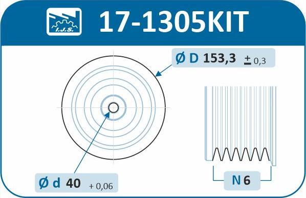 IJS GROUP 17-1305KIT - Ремінний шків, колінчастий вал autozip.com.ua