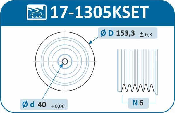 IJS GROUP 17-1305KSET - Ремінний шків, колінчастий вал autozip.com.ua