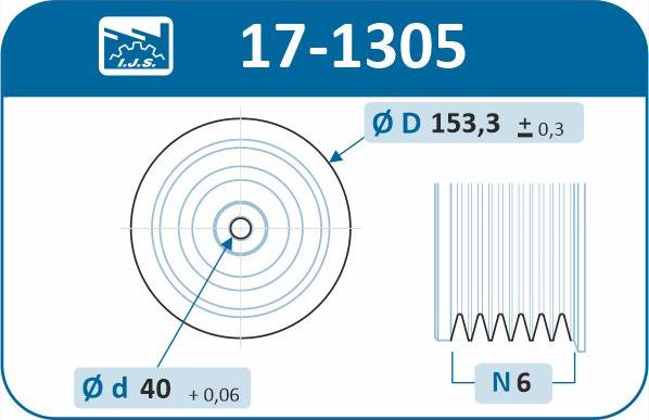 IJS GROUP 17-1305 - Ремінний шків, колінчастий вал autozip.com.ua