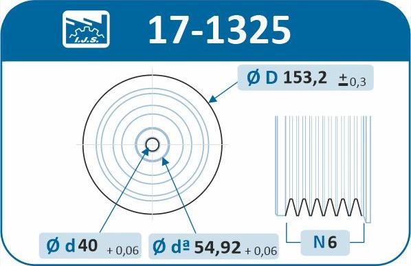 IJS GROUP 17-1325 - Ремінний шків, колінчастий вал autozip.com.ua