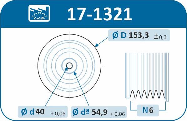 IJS GROUP 17-1321 - Ремінний шків, колінчастий вал autozip.com.ua