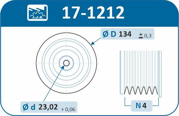 IJS GROUP 17-1212 - Ремінний шків, колінчастий вал autozip.com.ua