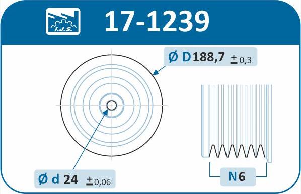 IJS GROUP 17-1239 - Ремінний шків, колінчастий вал autozip.com.ua