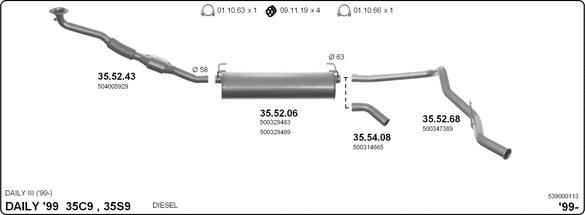 Imasaf 539000113 - Система випуску ОГ autozip.com.ua