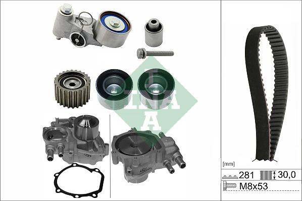 INA 530 0563 30 - Водяний насос + комплект зубчатого ременя autozip.com.ua