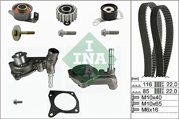 INA 530 0104 30 - Водяний насос + комплект зубчатого ременя autozip.com.ua