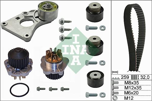 INA 530 0259 30 - Водяний насос + комплект зубчатого ременя autozip.com.ua