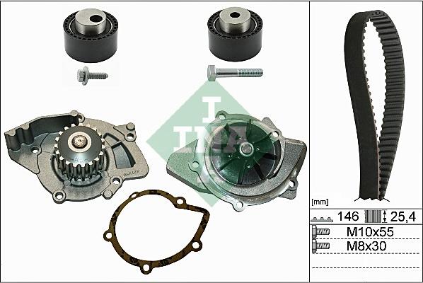 INA 530 0234 30 - Водяний насос + комплект зубчатого ременя autozip.com.ua