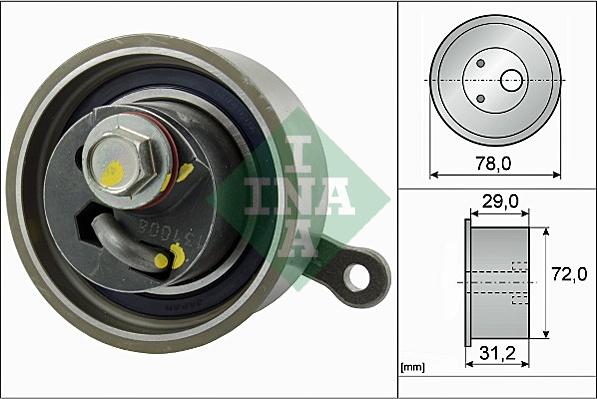 INA 531 0911 10 - Натяжний ролик, ремінь ГРМ autozip.com.ua