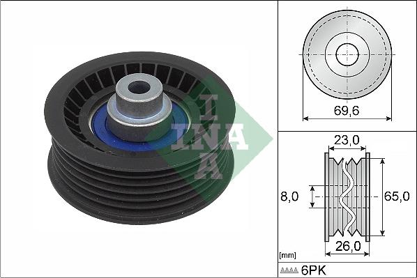INA 532 0917 10 - Паразитний / провідний ролик, поліклиновий ремінь autozip.com.ua