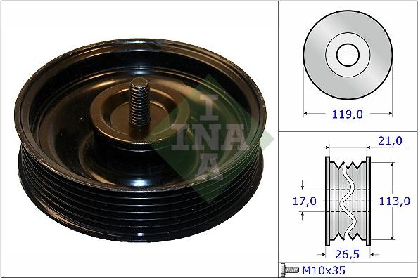 INA 532 0695 10 - Паразитний / провідний ролик, поліклиновий ремінь autozip.com.ua