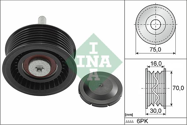 INA 532 0801 10 - Паразитний / провідний ролик, поліклиновий ремінь autozip.com.ua