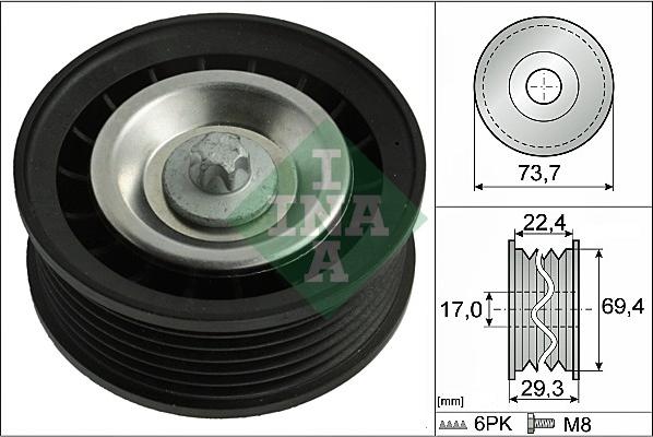 INA 532 0784 10 - Паразитний / провідний ролик, поліклиновий ремінь autozip.com.ua