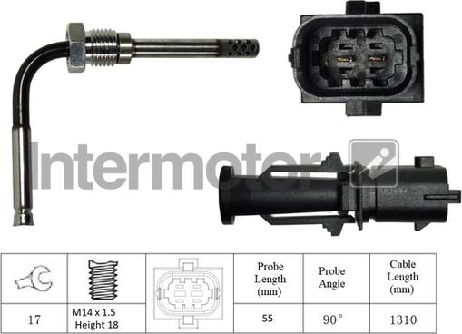 INTERMOTOR 27111 - Датчик, температура вихлопних газів autozip.com.ua