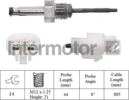 INTERMOTOR 27280 - Датчик, температура вихлопних газів autozip.com.ua
