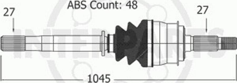 InterParts CH-8-22-607A - Приводний вал autozip.com.ua
