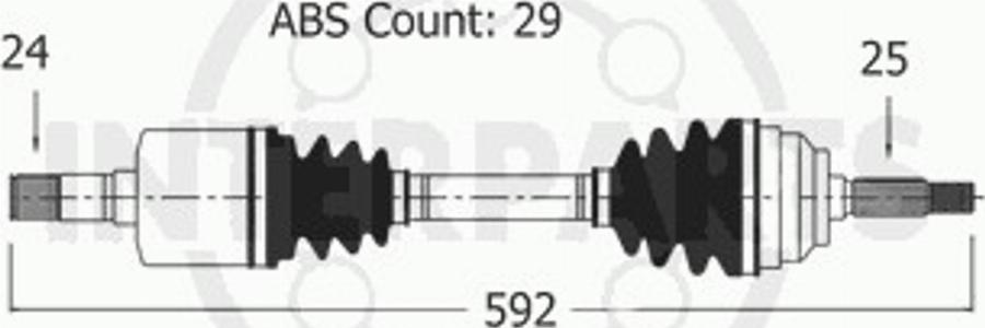InterParts CT-8-16-106A - Приводний вал autozip.com.ua
