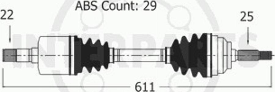 InterParts CT-8-16-125A - Приводний вал autozip.com.ua