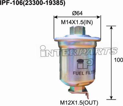 InterParts IPF-106 - Паливний фільтр autozip.com.ua