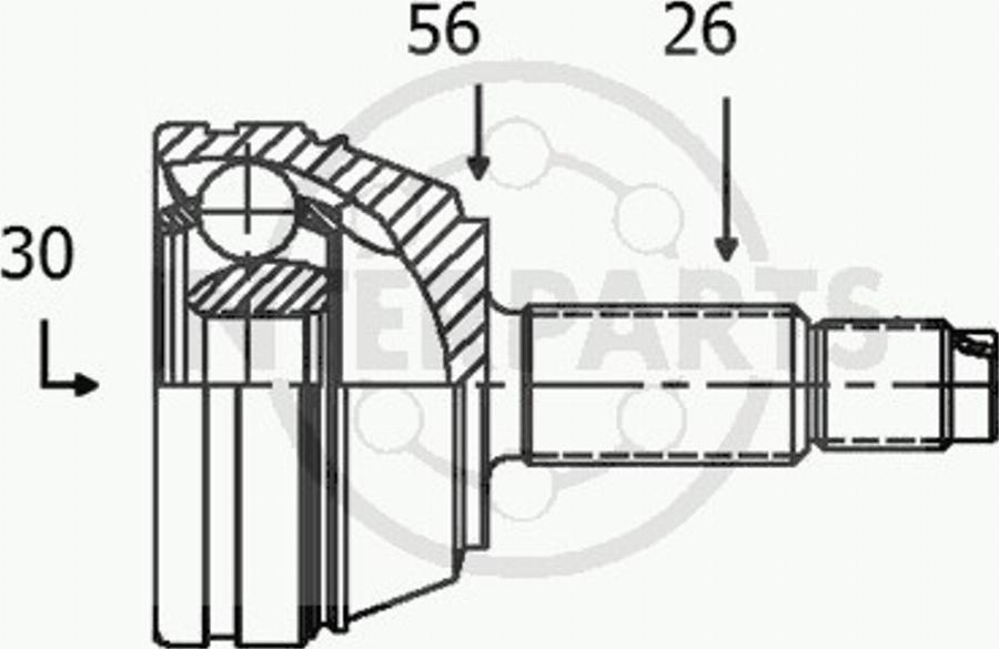 InterParts OJ-0484 - Шарнір, ШРУС, приводний вал autozip.com.ua
