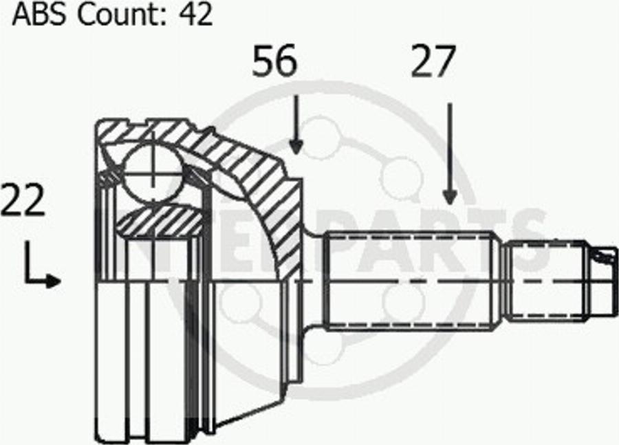 InterParts OJ-0143 - Шарнір, ШРУС, приводний вал autozip.com.ua
