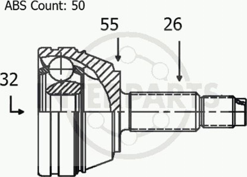 InterParts OJ-0841 - Шарнір, ШРУС, приводний вал autozip.com.ua
