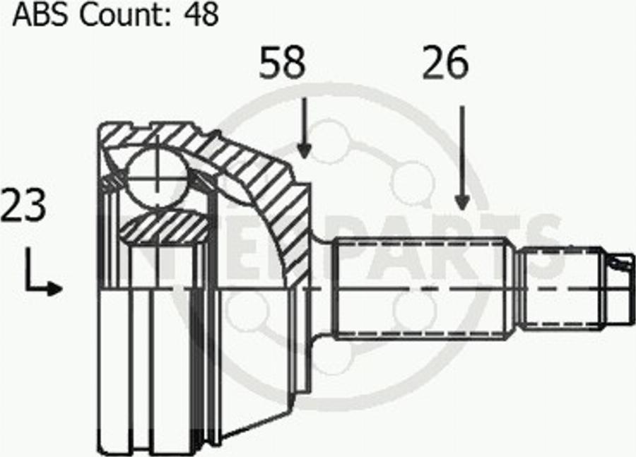 InterParts OJ-0267 - Шарнір, ШРУС, приводний вал autozip.com.ua