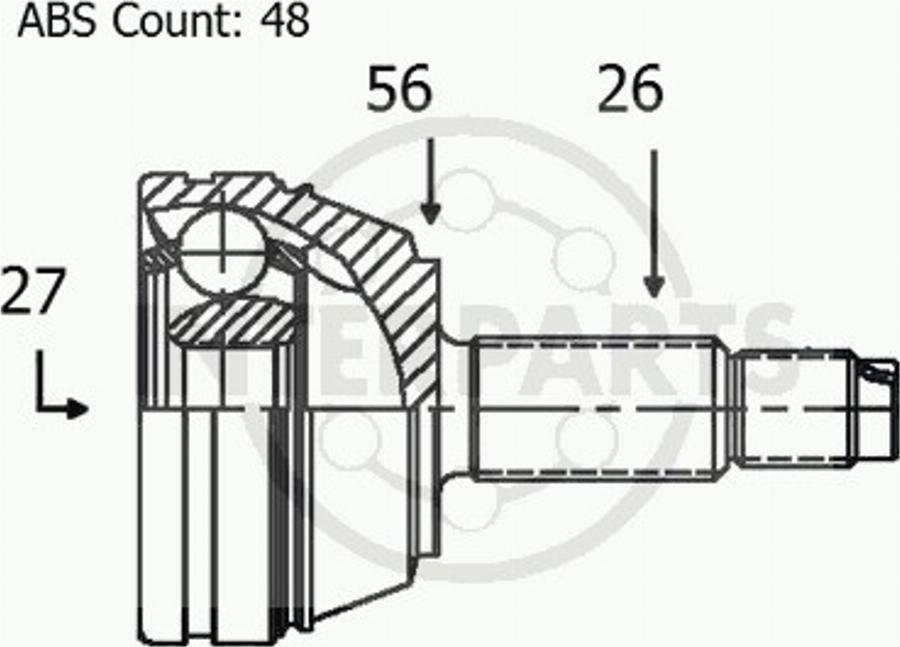 InterParts OJ-0223 - Шарнір, ШРУС, приводний вал autozip.com.ua