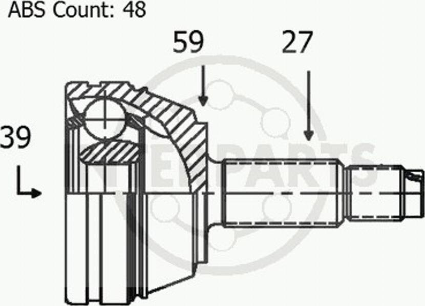 InterParts OJ-1775 - Шарнірний комплект, ШРУС, приводний вал autozip.com.ua