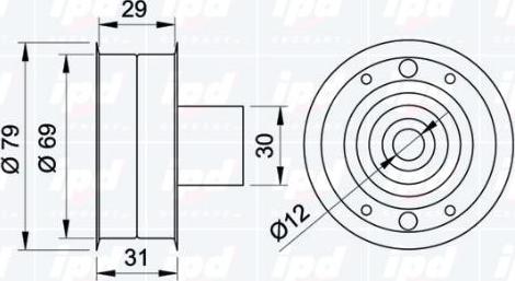 IPD 14-0441 - Паразитний / Провідний ролик, зубчастий ремінь autozip.com.ua