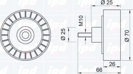 IPD 14-0474 - Паразитний / провідний ролик, поліклиновий ремінь autozip.com.ua